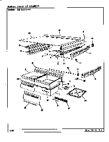 Chest Of Drawers Diagram and Parts List for RB19KY-4A BG64A Magic Chef Refrigerator