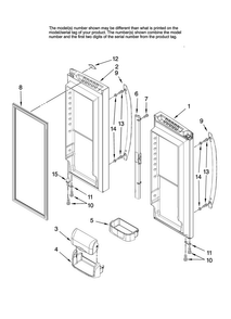 Refrigerator Door Parts Diagram and Parts List for JFC2070KRS12  Jenn-Air Refrigerator
