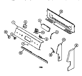 Control Panel Diagram and Parts List for MER4820AAW  Maytag Range