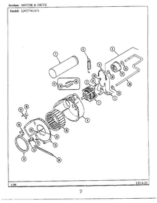 Motor/drive Diagram and Parts List for LNC7741A71  Maytag Dryer