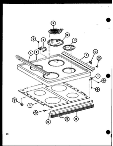 Section 12 Diagram and Parts List for RCR-7 P85515-6S Amana Range