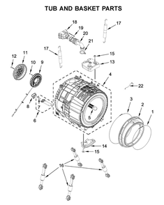 Tub And Basket Parts Diagram and Parts List for 8TMHW6630HW1  Maytag Washer
