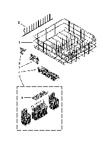 Lower Rack Parts Diagram and Parts List for 66513972K105  Kenmore Dishwasher