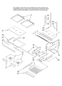 Shelf Parts Diagram and Parts List for MFI2266AEW11  Maytag Refrigerator