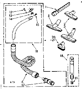 Attachment Parts Diagram and Parts List for 1162280181  Kenmore Canister Vacuum