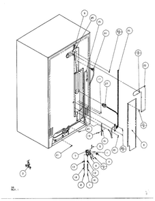 Cabinet Back Diagram and Parts List for SQD25MB3  Amana Refrigerator