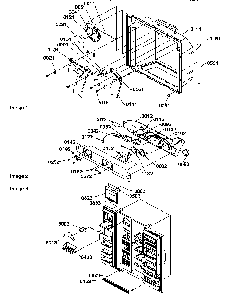 Ice & Water Cavity, Electronic Bracket & Toe Grille Diagram and Parts List for SRD25TPSE-P1190310WE  Amana Refrigerator