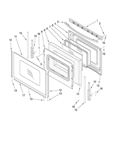 Door Parts Diagram and Parts List for AGR5844VDB1  Amana Range