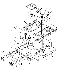 Main Top Diagram and Parts List for ARG7301L-P1143328NL  Amana Range