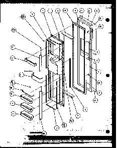 Freezer Door Diagram and Parts List for SBD20K-P1117701W  Amana Refrigerator
