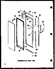 Refrigerator Door Assy Diagram and Parts List for SD19W-C-P60340-36WC  Amana Refrigerator