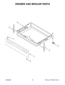 Drawer And Broiler Parts Diagram and Parts List for AER6303MFB6  Amana Range
