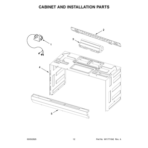 Cabinet And Installation Parts Diagram and Parts List for YMMV1175JZ02  Maytag Microwave