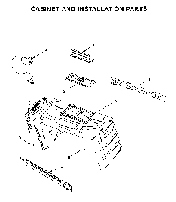 Cabinet and installation parts Diagram and Parts List for MMV6190FB3  Maytag Microwave