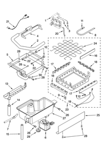 Evaporator, Ice Cutter Grid And Water Parts Diagram and Parts List for JIM158XBRS2  Jenn-Air Ice Maker