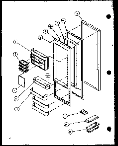 Refrigerator Door Diagram and Parts List for 36531W-P1121901WW  Amana Refrigerator