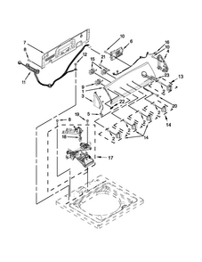 Controls And Water Inlet Parts Diagram and Parts List for 7MMVWC410AW0  Maytag Washer