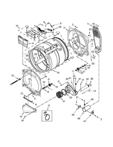 Bulkhead Parts Diagram and Parts List for MGDB855DC3  Maytag Dryer