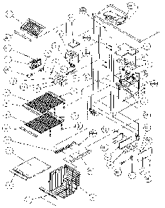 Freezer Shelving & Refrigerator Light Diagram and Parts List for 36051-P1122003W  Amana Refrigerator