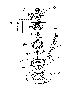 Bearing Housing, Brake Pulley And Pivot Dome Diagram and Parts List for CW8202W2-PCW8202W2B  Crosley Washer