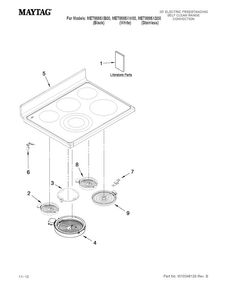 Cooktop Parts Diagram and Parts List for MET8885XB00  Maytag Range