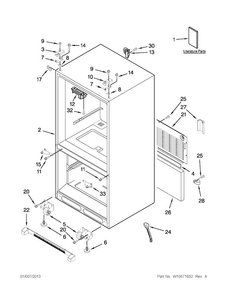 Cabinet Parts Diagram and Parts List for MFF2558VEW7  Maytag Refrigerator