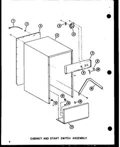 Cabinet And Start Switch Assembly Diagram and Parts List for ESMC-1-AG P18011-15TG Amana Trash Compactor