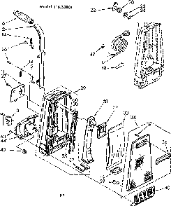 Handle And Bag Housing Diagram and Parts List for 11638801  Kenmore Upright Vacuum