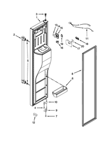 Freezer Door Parts Diagram and Parts List for MSC21C6MDM00  Maytag Refrigerator