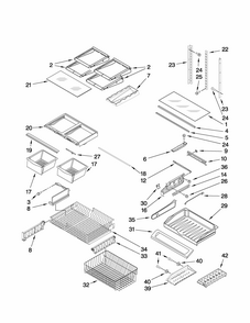 Shelf Parts Diagram and Parts List for G32026PEKS5  Maytag Refrigerator