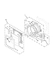 Door Parts Diagram and Parts List for MED9000YG0  Maytag Dryer