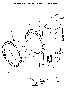 Rear Bulkhead Diagram and Parts List for NE6813L43838  Speed Queen Dryer