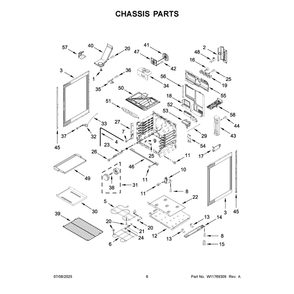 Chassis Parts Diagram and Parts List for MSES7030SZ0  Maytag Range