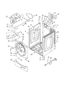 Cabinet Parts Diagram and Parts List for MDE28PDCZW0  Maytag Dryer