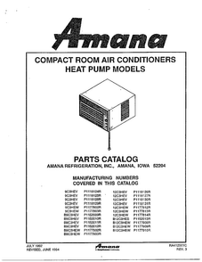 Compact Air Conditioners/front Cover Diagram and Parts List for 5787  Amana Air Conditioner