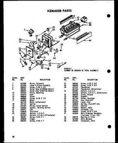 Icemaker Parts Diagram and Parts List for SRI19B-C-P73320-48WC  Amana Refrigerator
