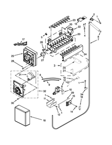 Icemaker Parts Diagram and Parts List for JS48NXFXDW05  Jenn-Air Refrigerator