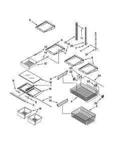 Shelf Parts Diagram and Parts List for MBB1957WEW3  Maytag Refrigerator