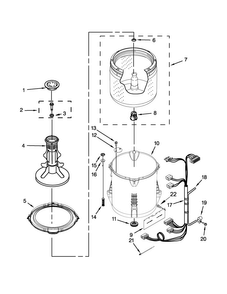 Basket And Tub Parts Diagram and Parts List for NTW4611BQ0  Amana Washer