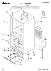 Cabinet Parts Diagram and Parts List for ABB1921FEB12  Amana Refrigerator