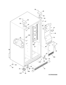Cabinet Diagram and Parts List for CRSS262QW2  Crosley Refrigerator