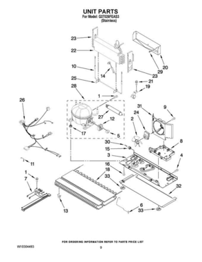 05 - Unit Parts Diagram and Parts List for G37026FEAS3  Maytag Refrigerator