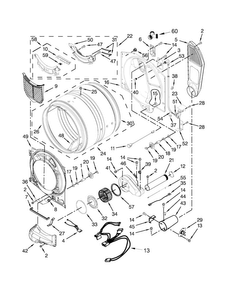 Bulkhead Parts Diagram and Parts List for MGD6000AG1  Maytag Dryer