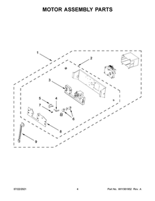 Motor Assembly Parts Diagram and Parts List for JXD7030YS6  Maytag Range Hood