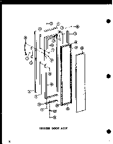 Freezer Door Assy Diagram and Parts List for SRN22N-C-P60201-78WC  Amana Refrigerator