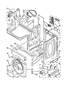 Dryer Cabinet Parts Diagram and Parts List for MLE20PNAGW0  Maytag Washer Dryer Combo