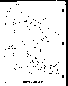 Control Assembly Diagram and Parts List for RC-20 P72100-8M Amana Microwave