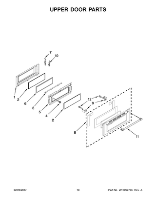 Upper Door Parts Diagram and Parts List for YMET8820DS03  Maytag Cooktop