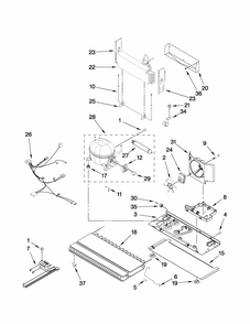 Unit Parts Diagram and Parts List for GB6526FEAW3  Maytag Refrigerator