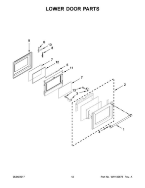 Part Location Diagram of W11132192 Whirlpool GLASS-DOOR